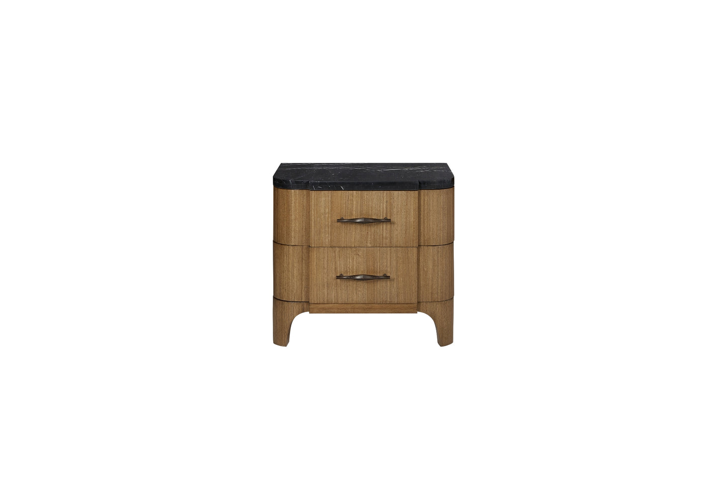 2-Drawer Stone Top Nightstand