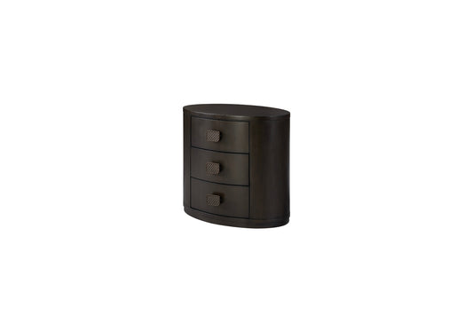 3-Drawer Oval Nightstand